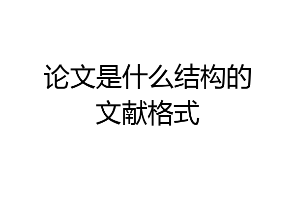 论文是什么结构的文献格式