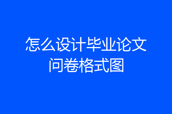 怎么设计毕业论文问卷格式图