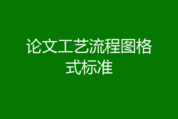 论文工艺流程图格式标准