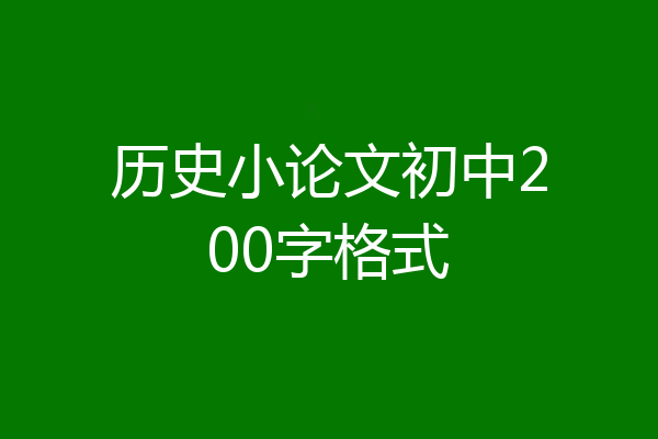 历史小论文初中200字格式
