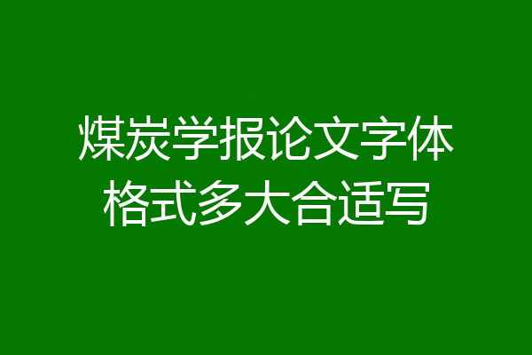 煤炭学报论文字体格式多大合适写