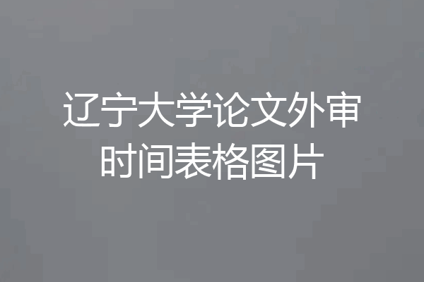 辽宁大学论文外审时间表格图片