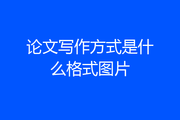 论文写作方式是什么格式图片