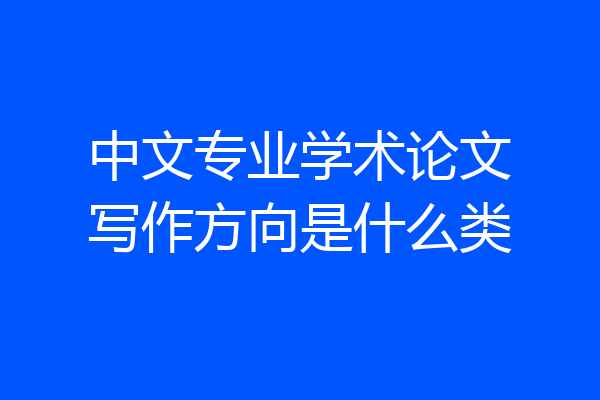 中文专业学术论文写作方向是什么类