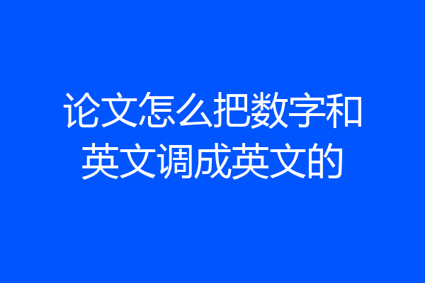 论文怎么把数字和英文调成英文的