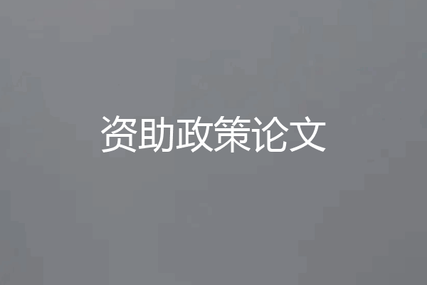 资助政策论文