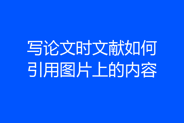 写论文时文献如何引用图片上的内容