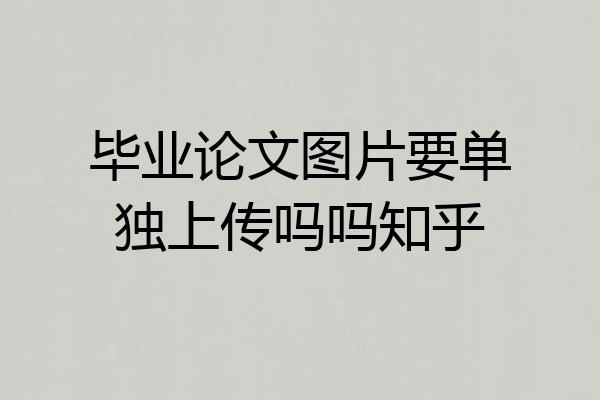 毕业论文图片要单独上传吗吗知乎