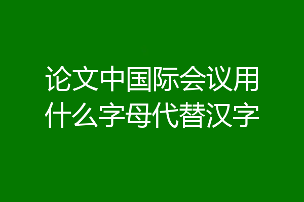 论文中国际会议用什么字母代替汉字