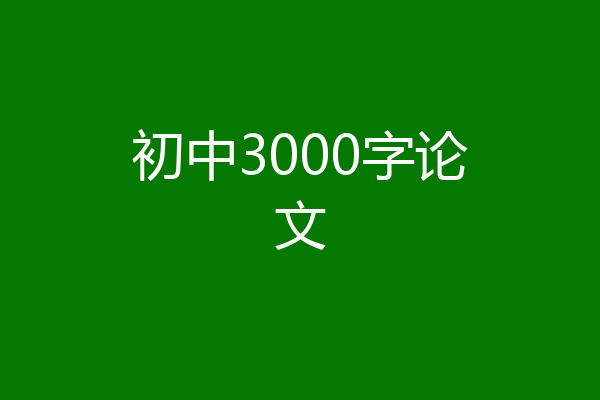 初中3000字论文