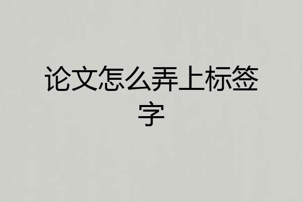 论文怎么弄上标签字