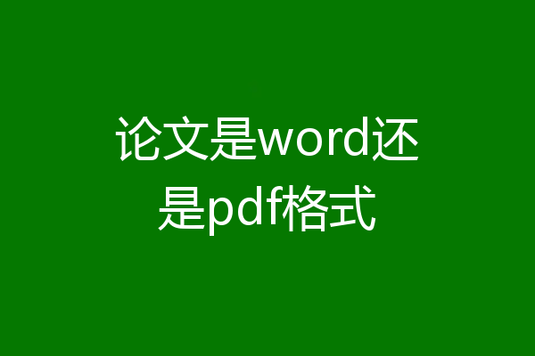 论文是word还是pdf格式