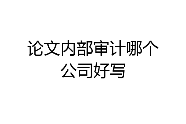 论文内部审计哪个公司好写