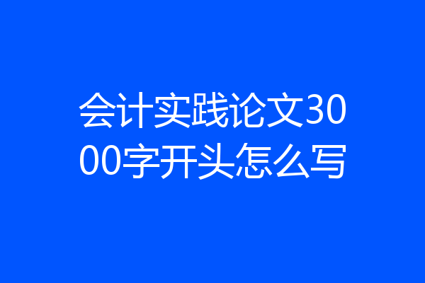 会计实践论文3000字开头怎么写