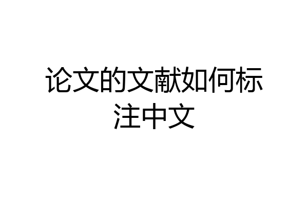 论文的文献如何标注中文