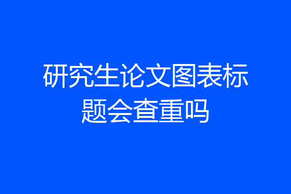 研究生论文图表标题会查重吗