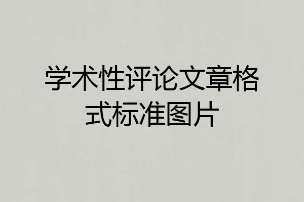 学术性评论文章格式标准图片