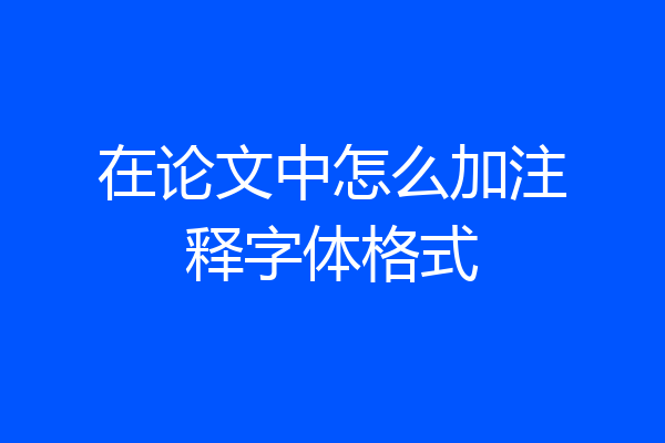 在论文中怎么加注释字体格式