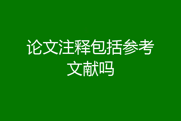 论文注释包括参考文献吗