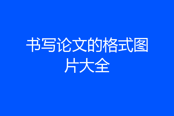 书写论文的格式图片大全