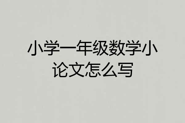 小学一年级数学小论文怎么写