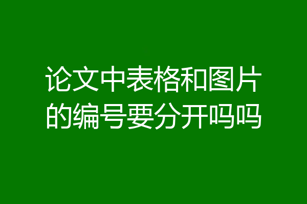 论文中表格和图片的编号要分开吗吗