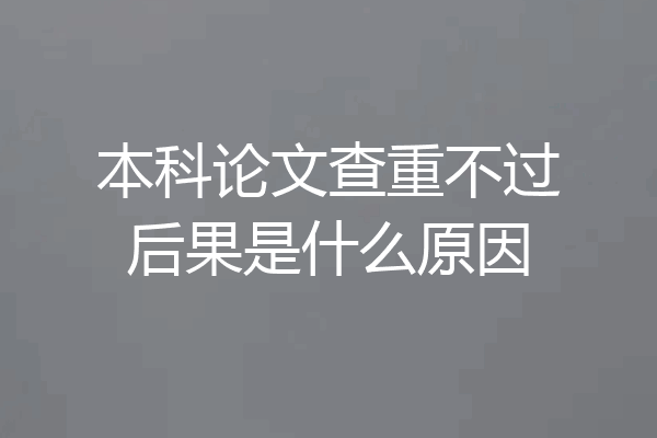 本科论文查重不过后果是什么原因