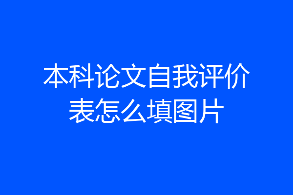 本科论文自我评价表怎么填图片