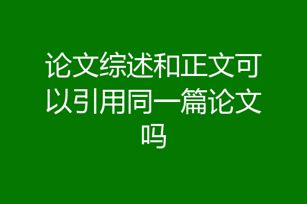 论文综述和正文可以引用同一篇论文吗