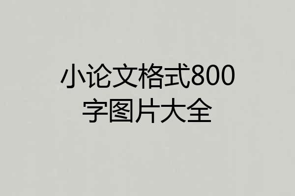 小论文格式800字图片大全