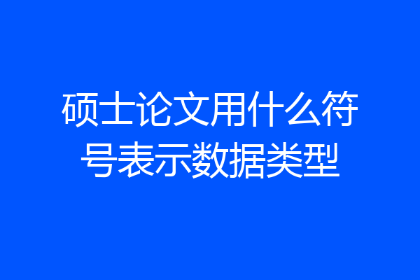硕士论文用什么符号表示数据类型