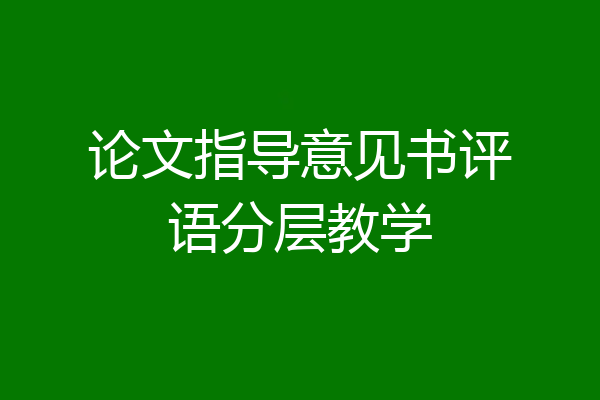 论文指导意见书评语分层教学