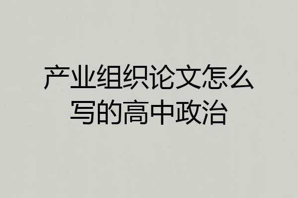 产业组织论文怎么写的高中政治