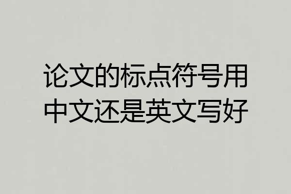 论文的标点符号用中文还是英文写好