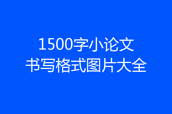 1500字小论文书写格式图片大全