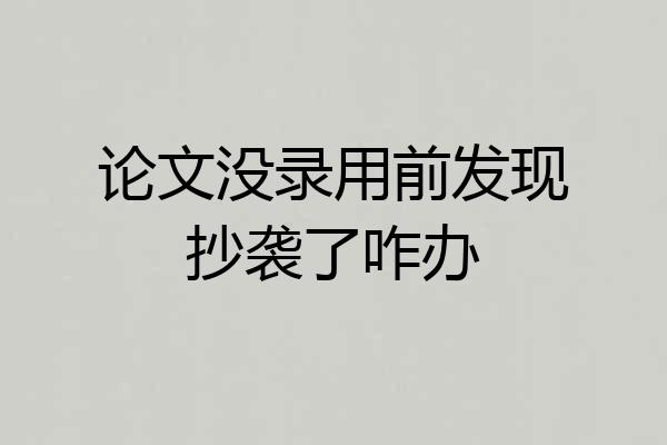 论文没录用前发现抄袭了咋办