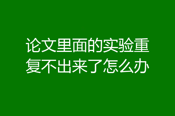 论文里面的实验重复不出来了怎么办