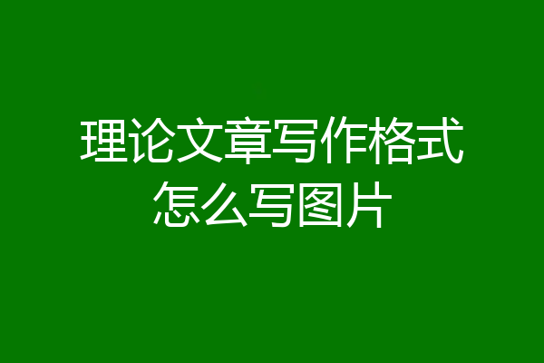 理论文章写作格式怎么写图片