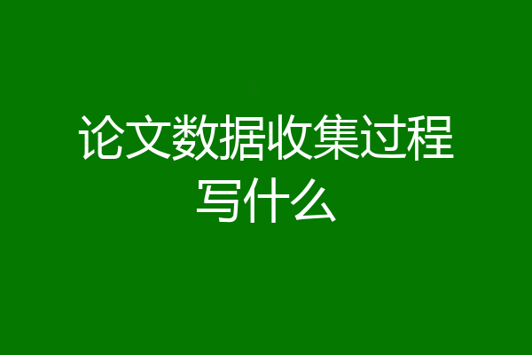 论文数据收集过程写什么