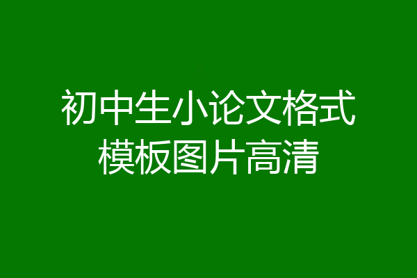 初中生小论文格式模板图片高清