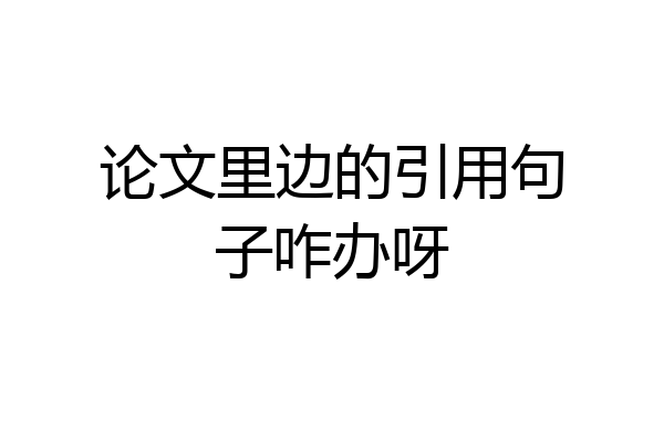 论文里边的引用句子咋办呀