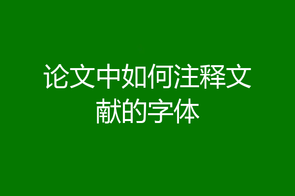 论文中如何注释文献的字体