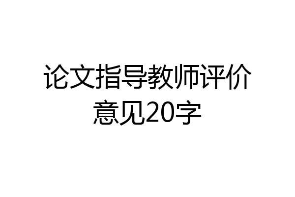 论文指导教师评价意见20字