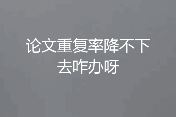 论文重复率降不下去咋办呀