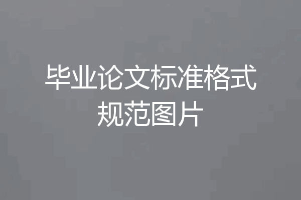 毕业论文标准格式规范图片