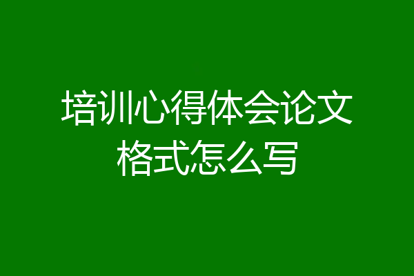 培训心得体会论文格式怎么写