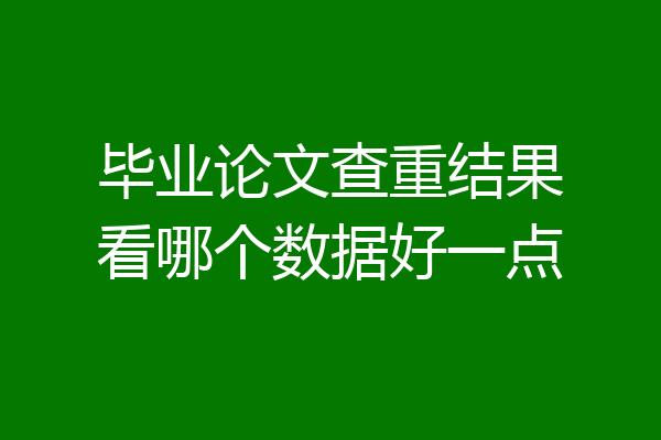 毕业论文查重结果看哪个数据好一点