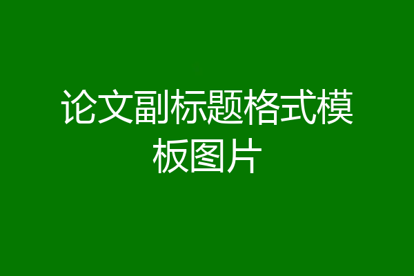论文副标题格式模板图片