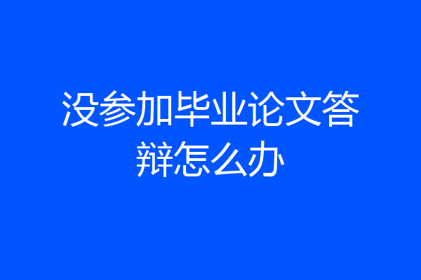 没参加毕业论文答辩怎么办