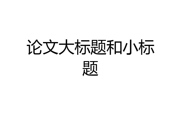 论文大标题和小标题